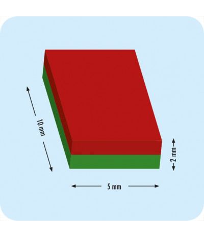 Magnetiniai blokeliai, 10mm x 5mm x 2mm, N35 (100vnt.)