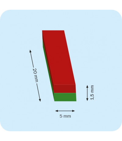 Magnetiniai blokeliai, 20mm x 5mm x 1,5mm, N35 (100vnt.)