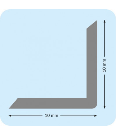 Metaliniai nikeliuoti kampai knygoms C 10, 10 x 10mm, įvorė 1,7mm