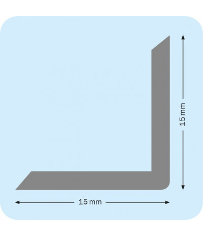 Metaliniai nikeliuoti kampai knygoms C 15, 15 x 15mm, įvorė 2mm