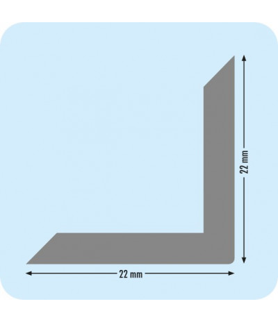 Metaliniai žavariuoti kampai knygoms PS 22, 22 x 22mm, įvorė 3,5mm