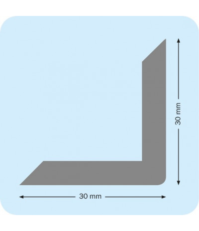 Metaliniai nikeliuoti kampai knygoms PS 30, 30 x 30mm, įvorė 4mm