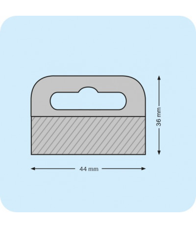 Plastikiniai lipnūs laikikliai su euro skyle 44 x 36mm, skaidrūs, dėžutė 500vnt.