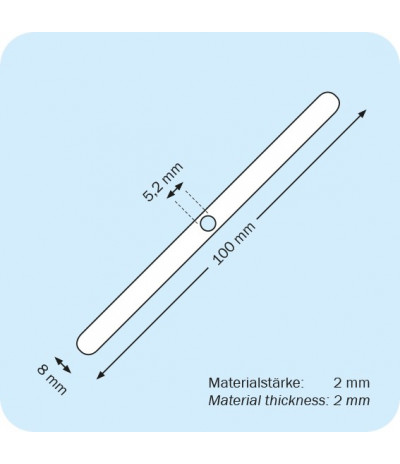 Metalinė cinkuota plokštelė pakaboms 100 x 8 x 2mm