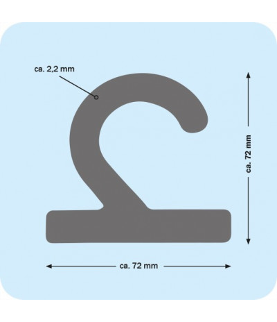 Plastikinės pakabos 72 x 72mm, juodos sp.