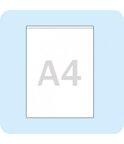 Lipnios stačiakampės įmautės A4, trumpoji kraštinė atvira, skaidrios