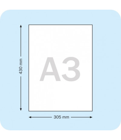 Lipnios stačiakampės įmautės A3, trumpoji kraštinė atvira, skaidrios