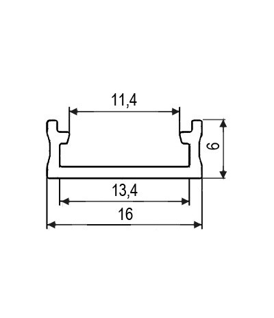 Aliuminio profilis LED SURFACE anoduotas 2m (R)