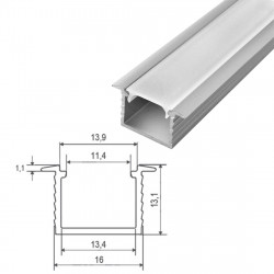 Aliuminio profilis LED GROOVE MAXI anoduotas 2m (R)