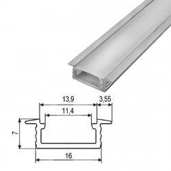 Aliuminio profilis LED GROOVE neanoduotas 3m (R)