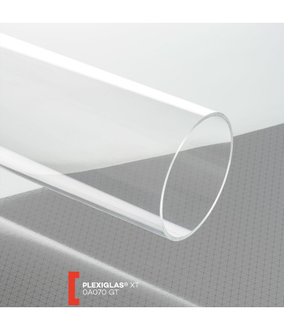 Organinio stiklo PMMA (akrilo) vamzdis Plexiglas XT (2000x36x40mm) 0A070 skaidrus