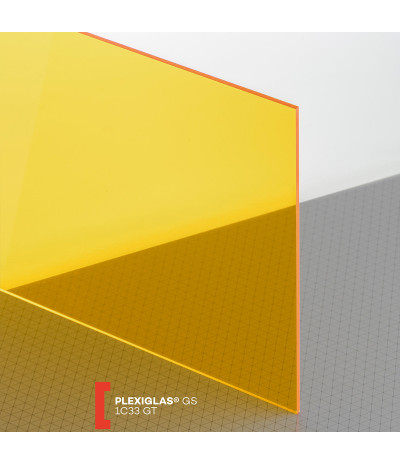 Organinis stiklas Plexiglas GS (3050x2030x3mm) 1C33 geltona (303)