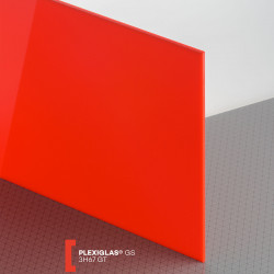 Plexiglas GS 3mm 3H67 raudona (568)