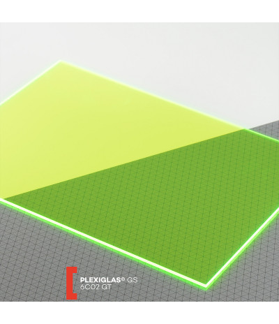 Organinis stiklas Plexiglas GS (3050x2030x3mm) 6C02 žalia fluor (2498)