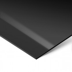Polistirolio plokštė (2000x1000x3 mm) 840 juoda, matinis/blizgantis