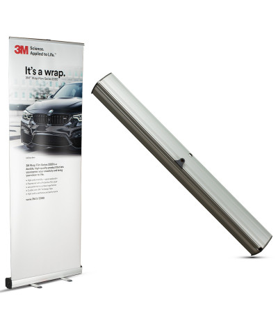 Stendas IGEPA Tweet Roll up vienpusis, model 10, (1000x2000mm) sidabrinis