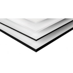 PVC putų plokštė Palboard DF (2440x1220x3mm) balta/juoda/balta su dvipuse apsaugine plėvele