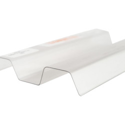 PVC Ondex Ecolux C020 trapecinė skaidri 0,8mm*1095mm*2000mm Greca 70mm/18mm