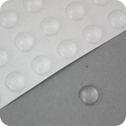Lipnūs silikono kalneliai "Bumpons" ø - 8mm, 2,2mm storio, savilipiai, skaidrus, pusrutulio formos