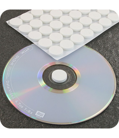 Poroloniniai lipnūs CD laikikliai, DN-16mm, storis 3,5mm baltos sp.