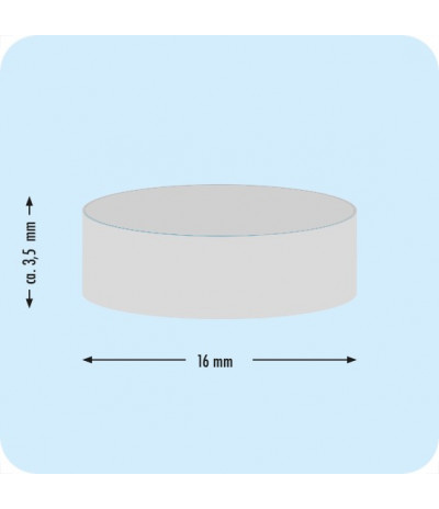 Poroloniniai lipnūs CD laikikliai, DN-16mm, storis 3,5mm baltos sp.