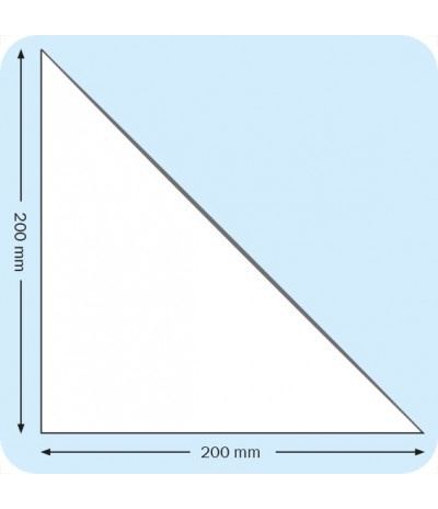 Lipnios trikampės įmautės 20cm x 20cm, skaidrios